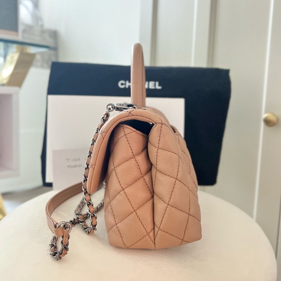 Chanel Coco Handle Small Caviar in Caramel with Rustic Hardware - Picture 5 of 16